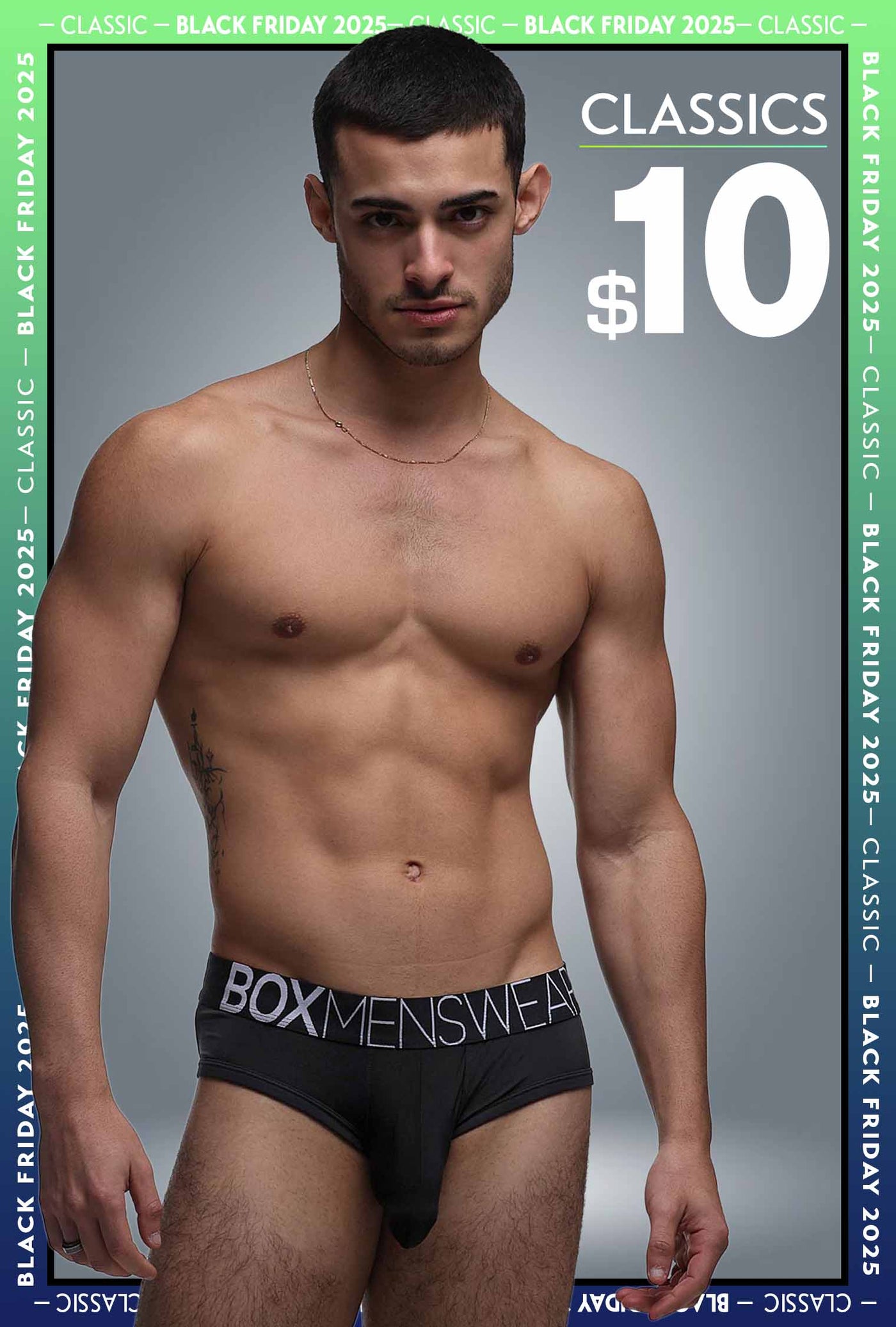 Mens Hipster Trunks: Defined Crotch - Black