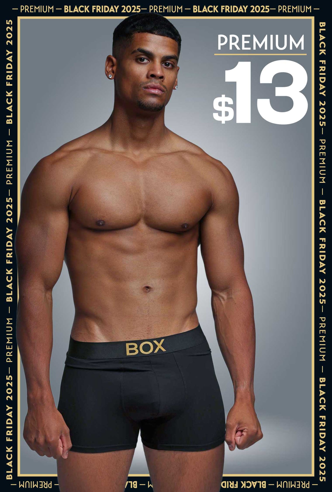 Metallic Modal Boxers - Black & Gold