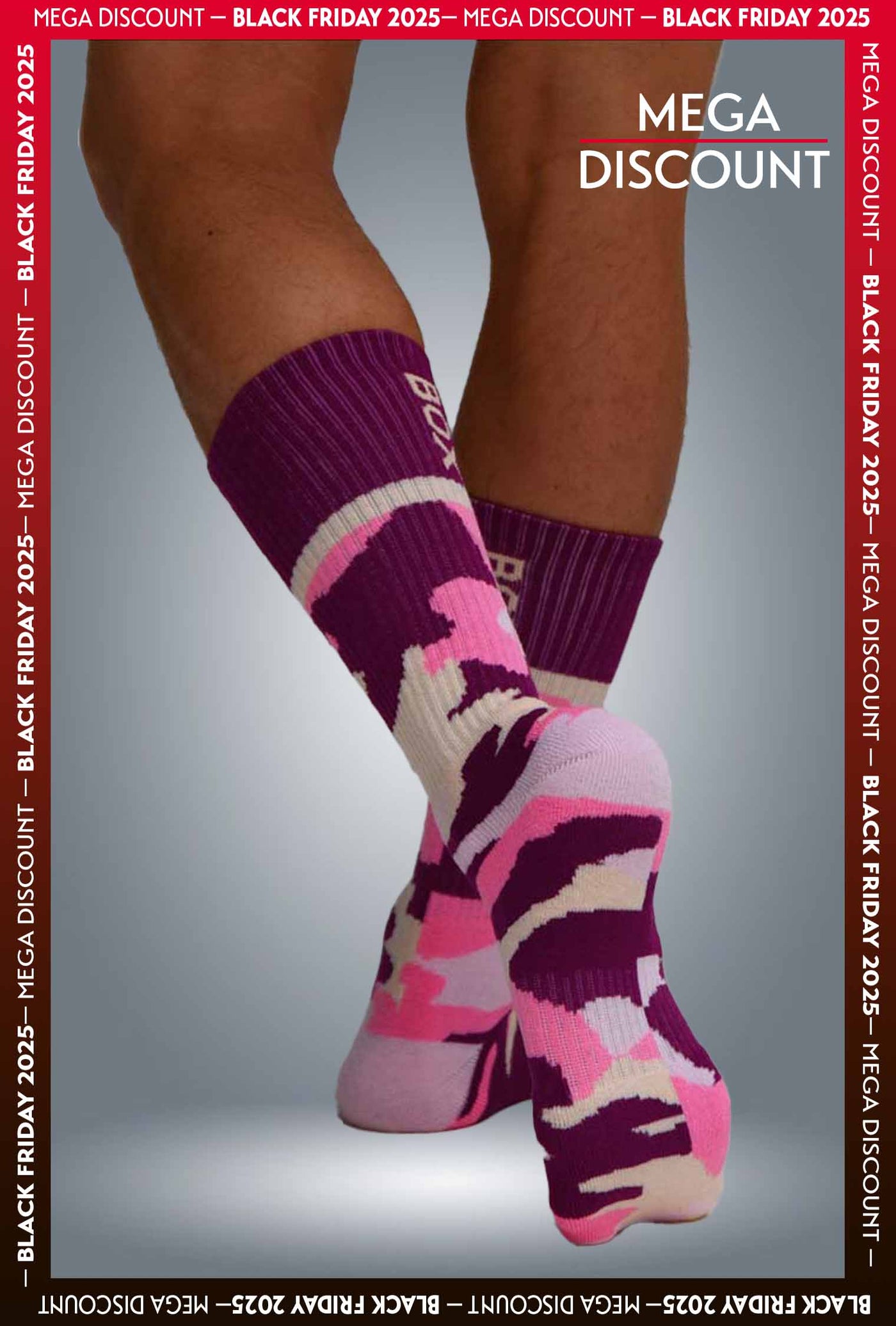 Box Sports Socks - Pink Camo
