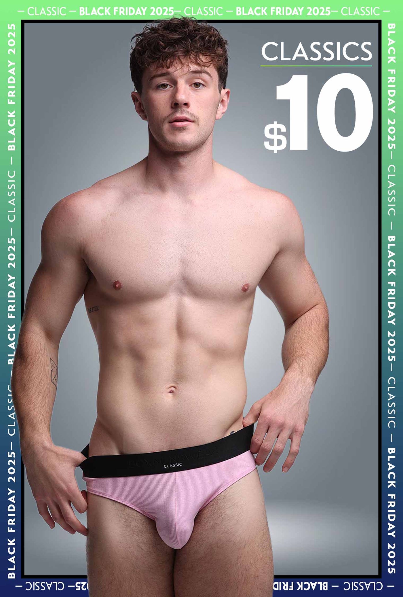 Mens Classic Ribbed Briefs - Pink