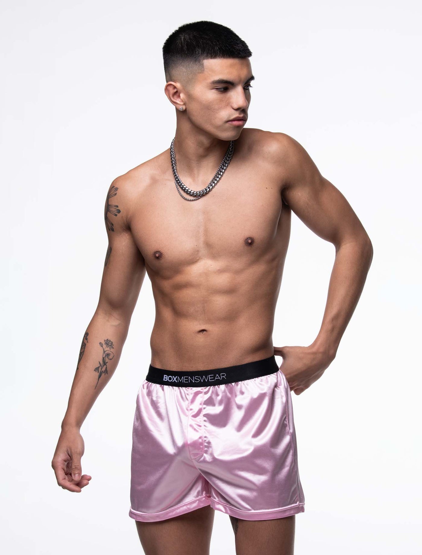 Silk Decline Boxer Shorts - Lavish Pink