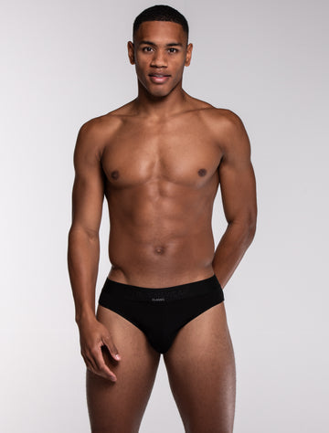 Mens Classic Ribbed Briefs - Black – boxmenswear