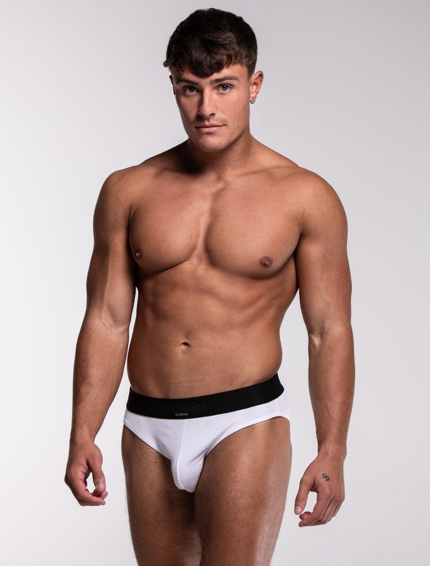 Mens Classic Ribbed Briefs - White