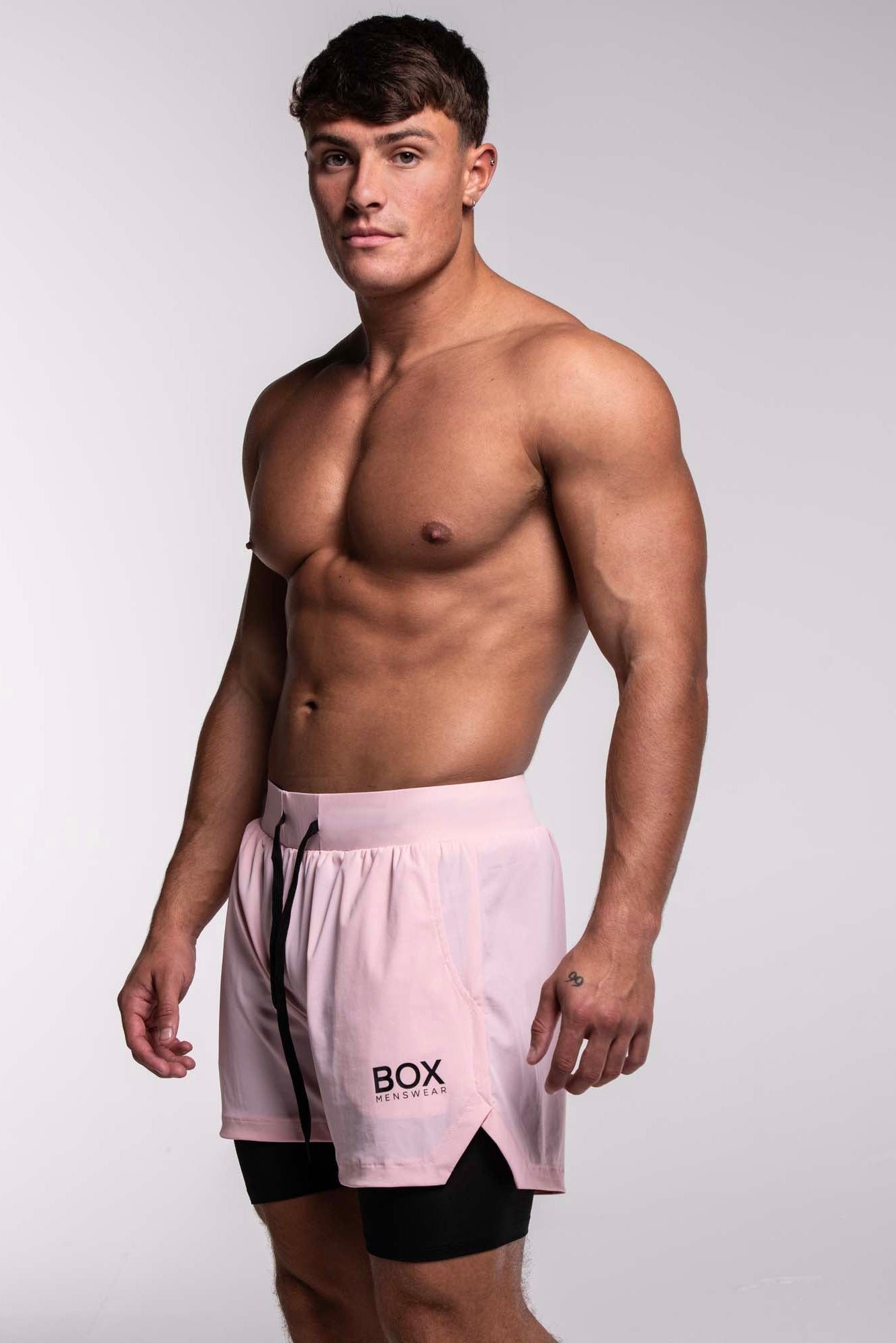 Mens Double Layer Sports Shorts - Pink - boxmenswear - {{variant_title}}