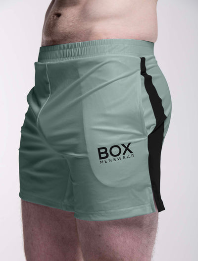 Mesh Panel Sports Shorts - Amazonite