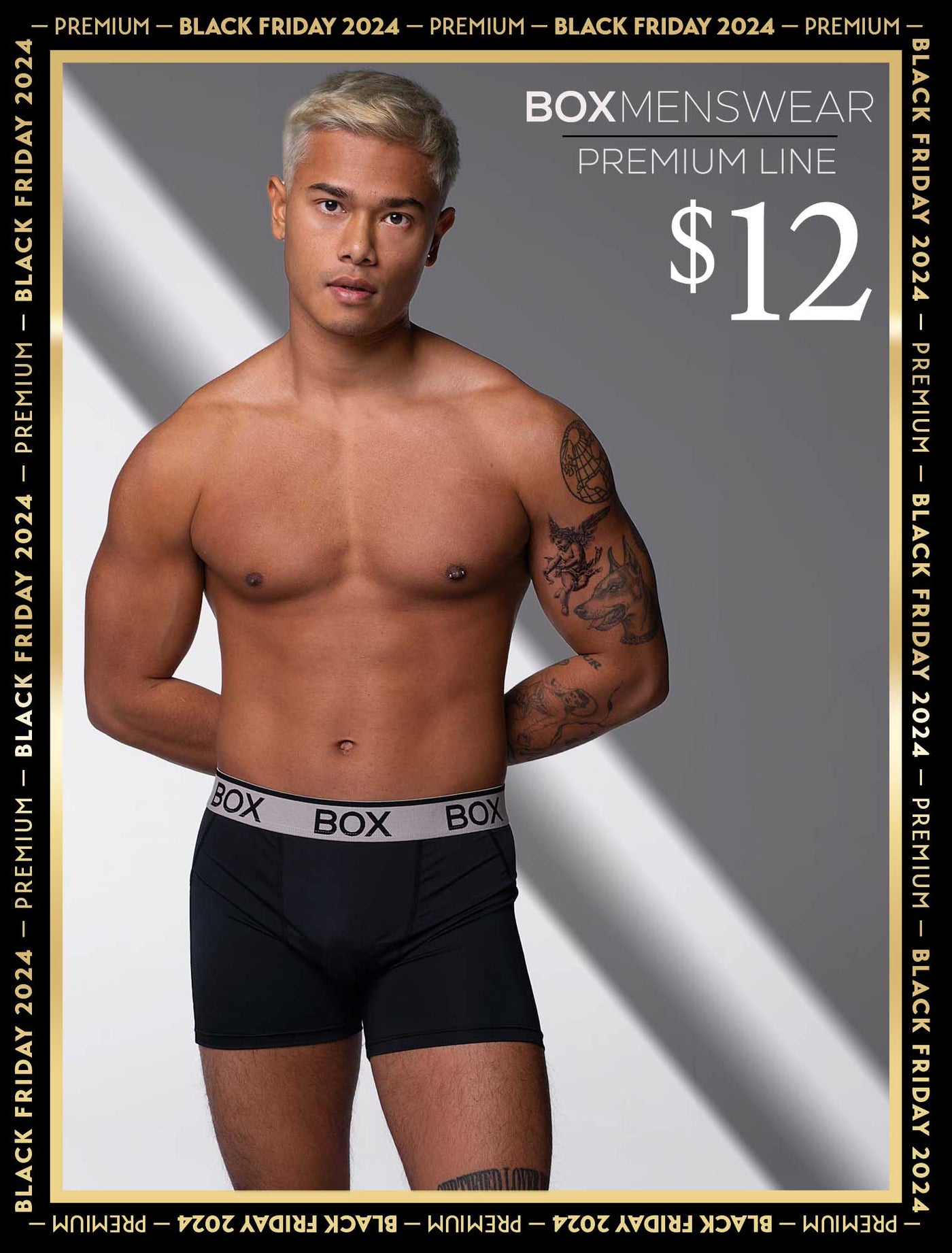 Mens Sports Boxers - Black Intensity