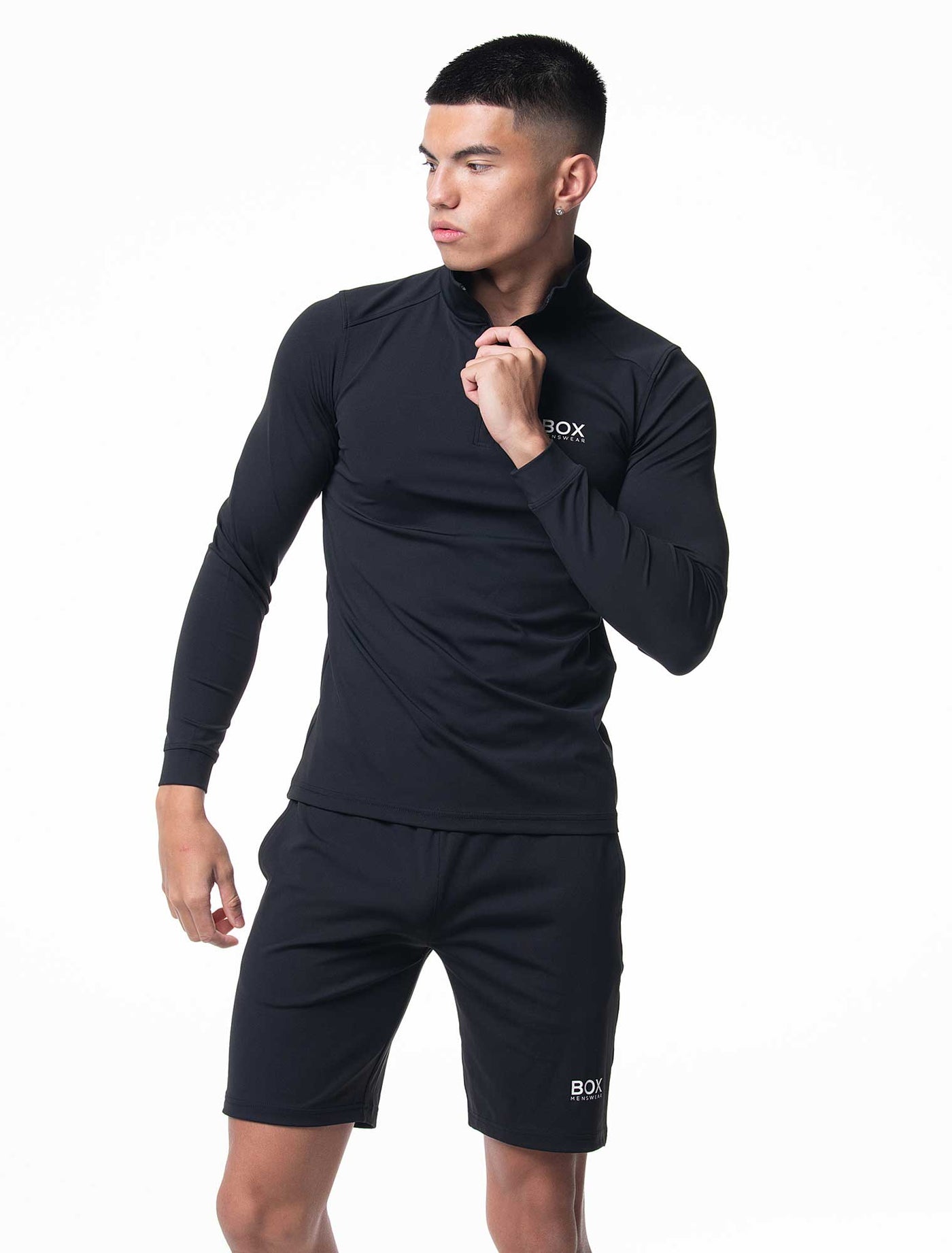 Active Panelled 1/4 Zip Jacket - Black