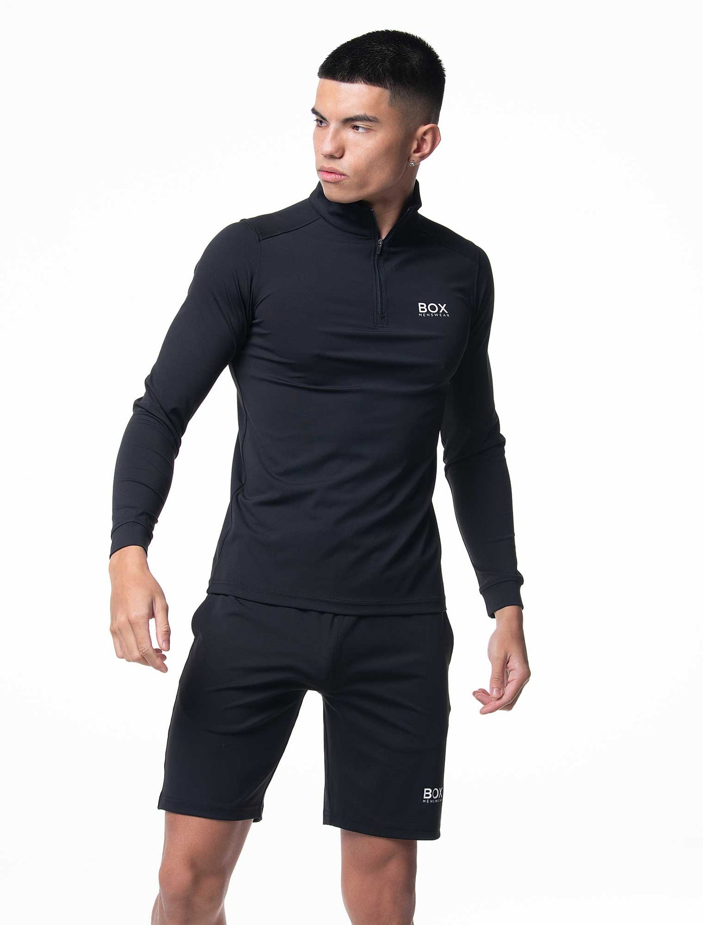 Active Panelled 1/4 Zip Jacket - Black