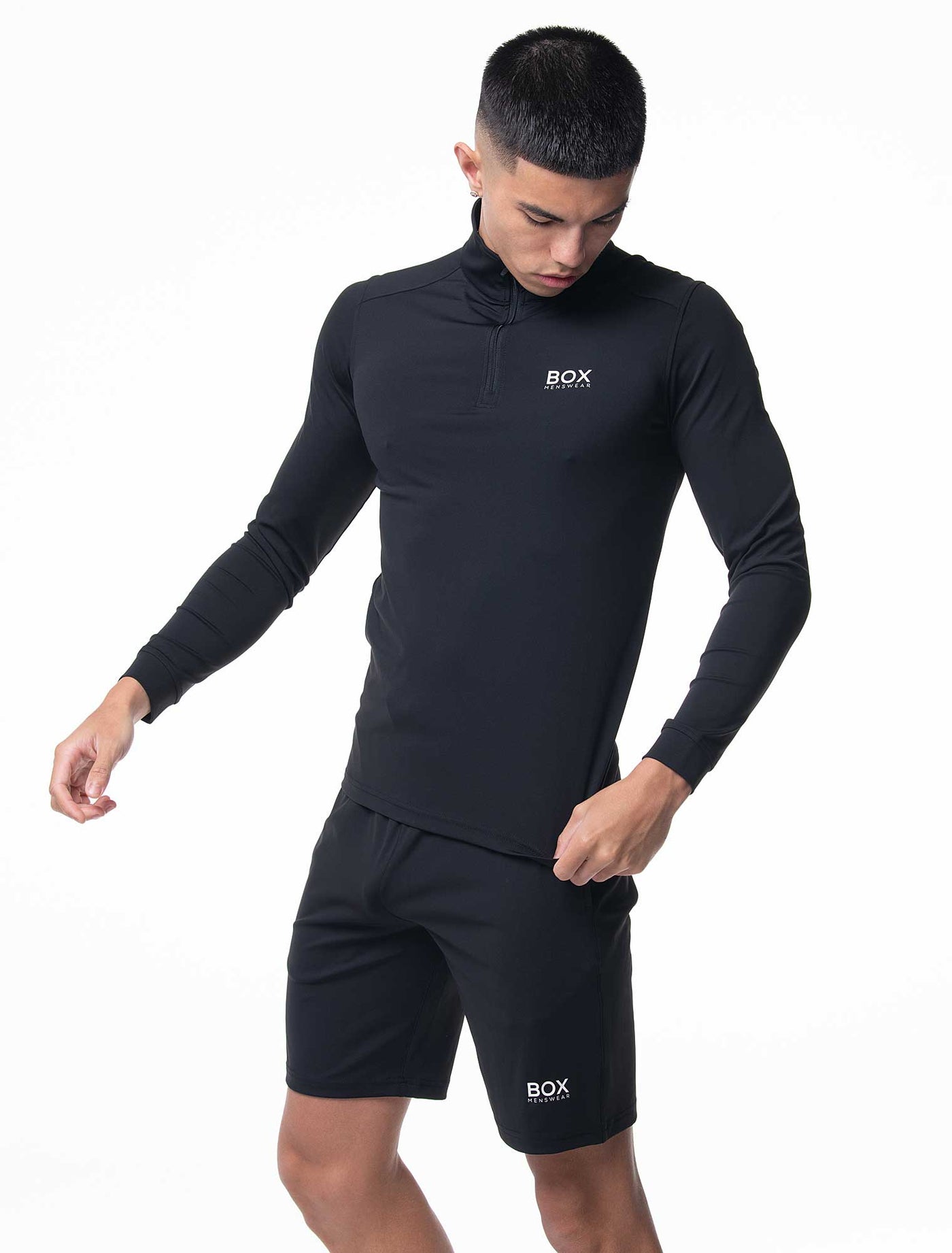 Active Panelled 1/4 Zip Jacket - Black