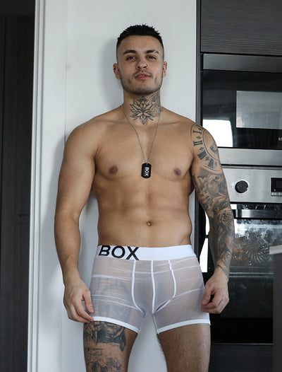 All Over Mesh Boxers - White