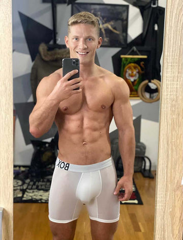 Noyal 2 Pack Mens Sexy Transparent Underwear Sheer Mesh Boxer Briefs Male  Ball Pouch Ultra-Thin Low Waist Panties 