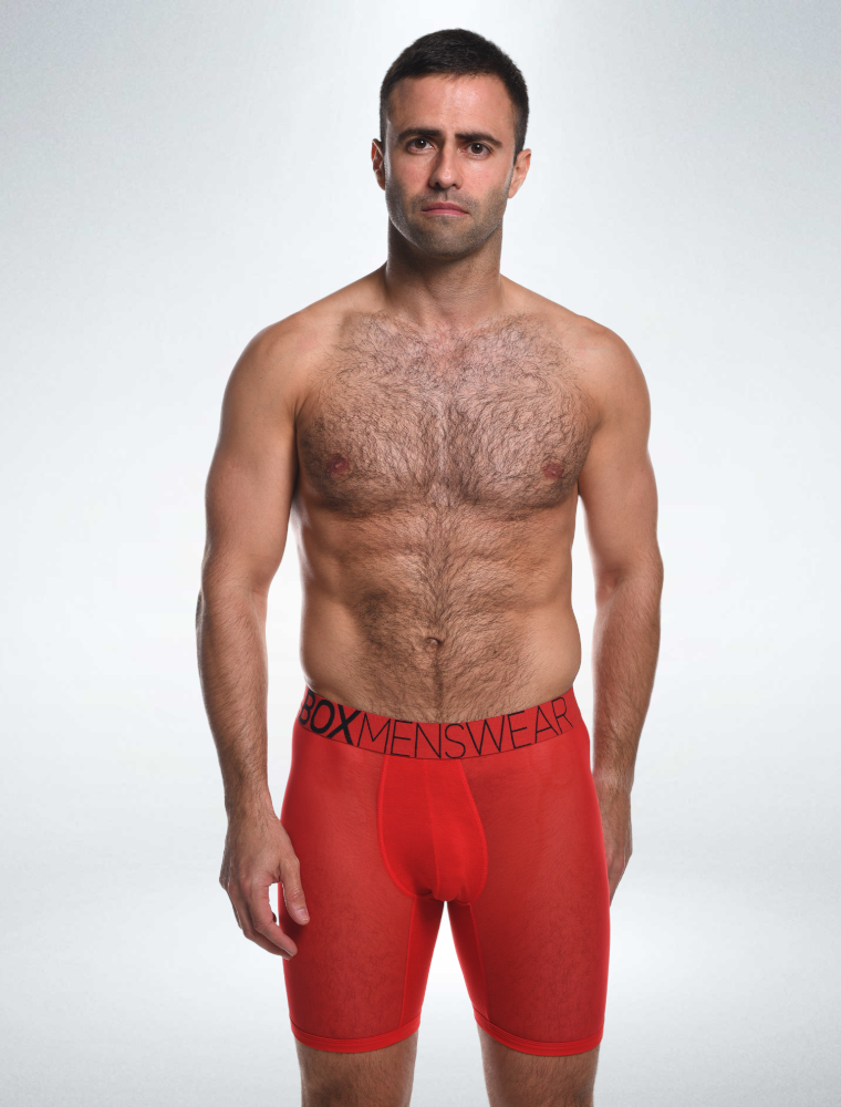 King Fit Mesh Panel - Transparent Crotch: Direct Red