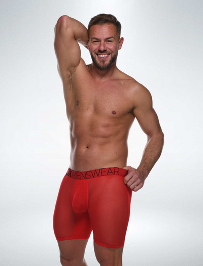 King Fit Mesh Panel - Transparent Crotch: Direct Red