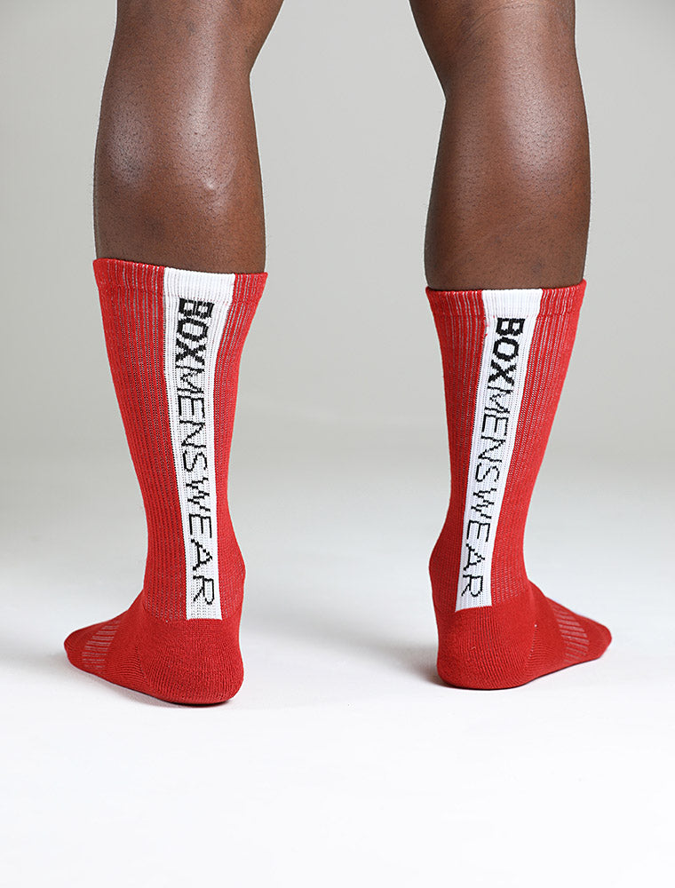 Reverse Red Strip Lux Sports Socks - boxmenswear - {{variant_title}}