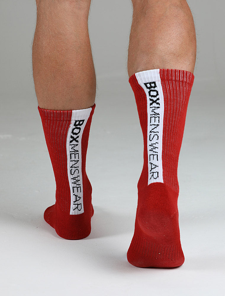 Reverse Red Strip Lux Sports Socks - boxmenswear - {{variant_title}}