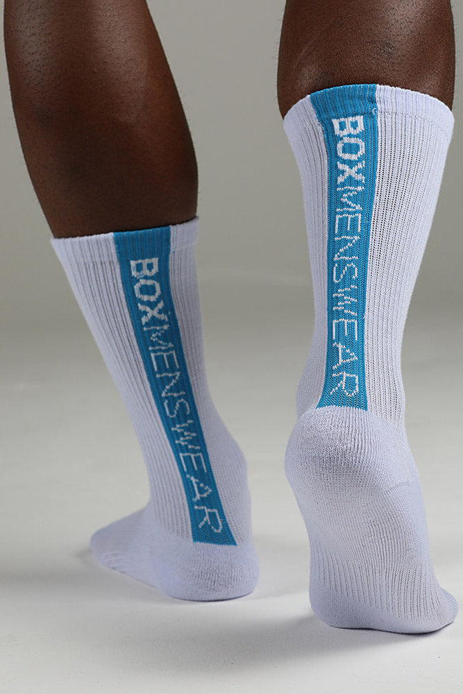 Reverse Blue Strip Lux Sports Socks - boxmenswear - {{variant_title}}