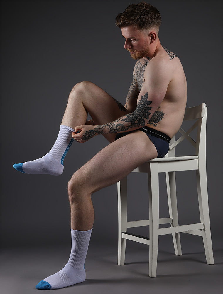 Reverse Blue Strip Lux Sports Sock