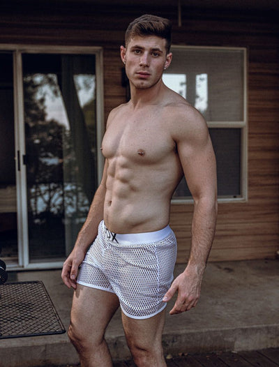 Alex Grant Mesh White See Through Boxer Shorts